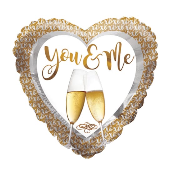 You & Me Champagne Glasses Balloon - Standard