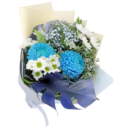 Crystalline Blue Flower Bouquet - Standard