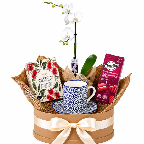 🌸☕ Tea Time Elegance Orchid Hamper ☕🌸 - Standard