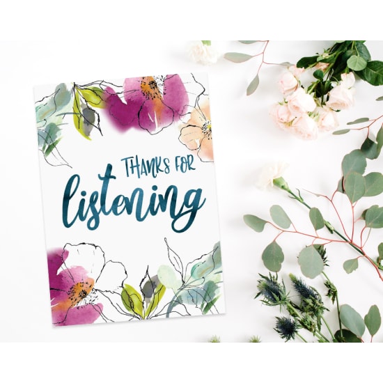 Thanks For Listening Card - Standard