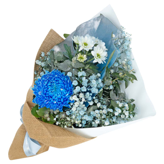 Lustrous Lapis Blue Flower Bouquet - Standard