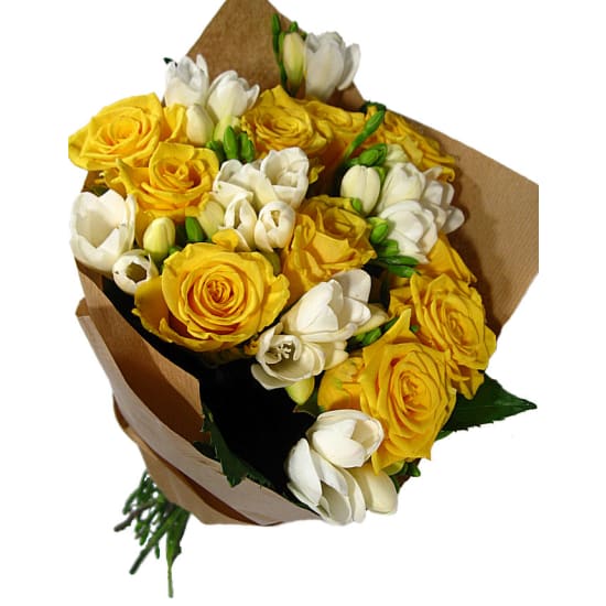 Roses And Freesias Bouquet - Standard