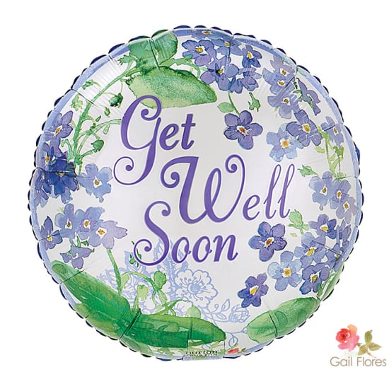 Get well soon - purple floral - Standard