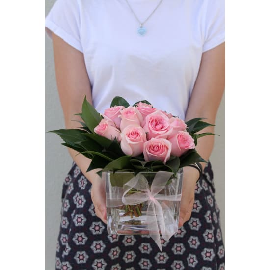 Pink Rose Vase - Deluxe