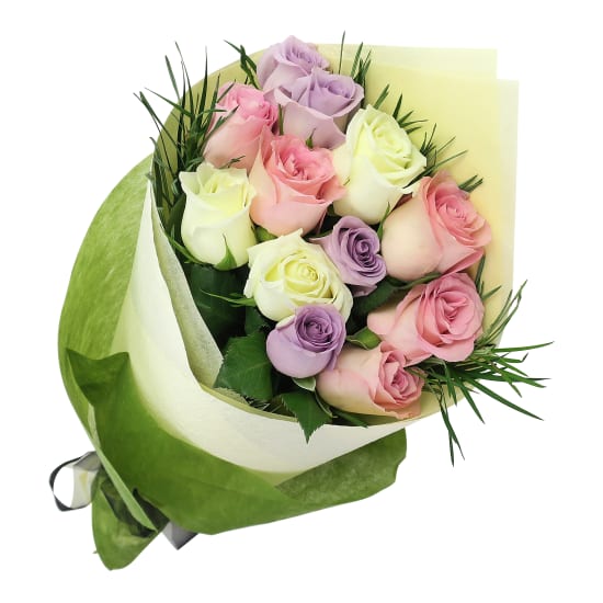 Pastel Roses - 12 Roses (One Dozen)