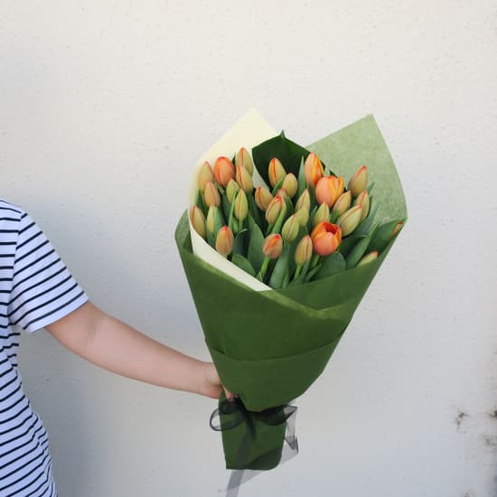 Orange Tulip Bunch - Premium