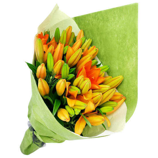 Orange Lily Bunch - Premium