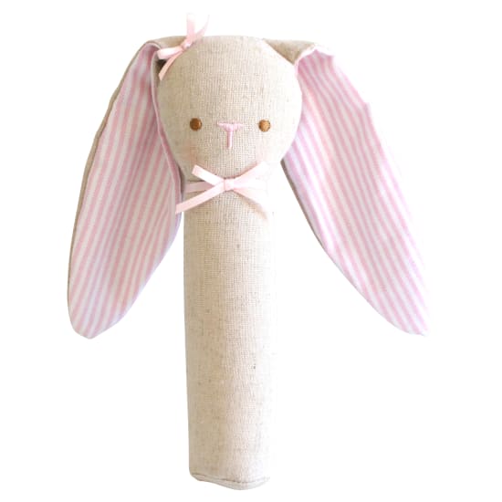 Linen Bunny Squeaker - Pink - Standard