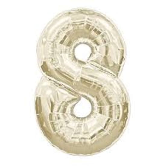 White Gold Foil '8' - Standard