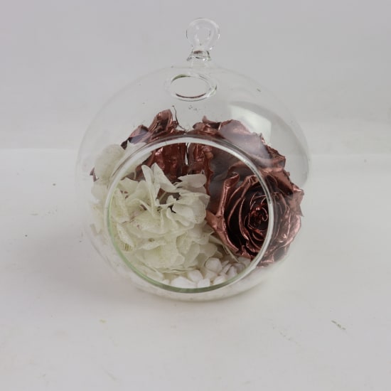 Xmas Bauble - 3 Gold Roses - Standard