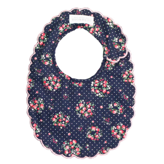 Midnight Floral Scallop Bib - Standard