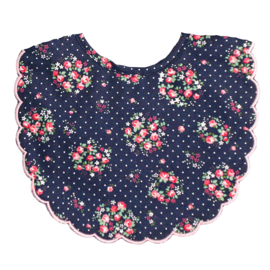 Midnight Floral Scallop Bib - Standard