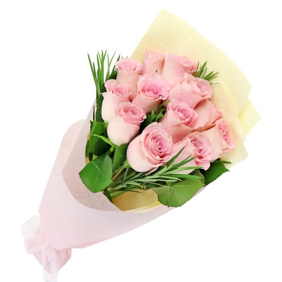 Soft Pink Rose Bunch - Deluxe