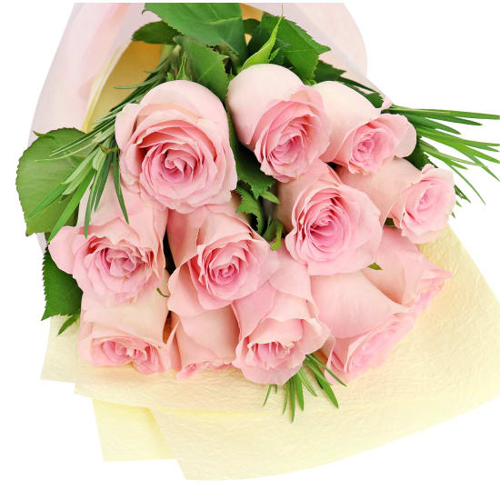 Soft Pink Rose Bunch - Deluxe