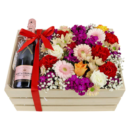 Moet Rose Flower Crate - Standard