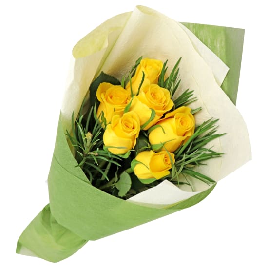 Yellow Roses - 6 Roses (Half Dozen)