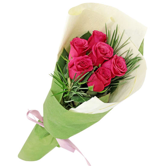 Pink Roses - 6 Roses (Half Dozen)
