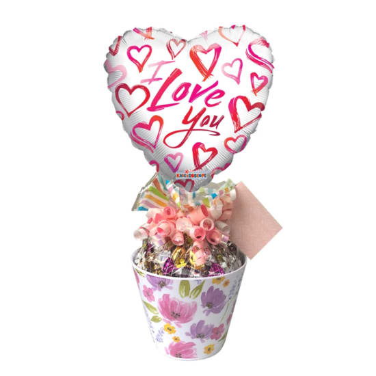 I  Love You Lolly Pot Floral - Standard