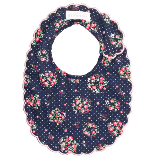 Midnight Floral Scallop Bib - Standard