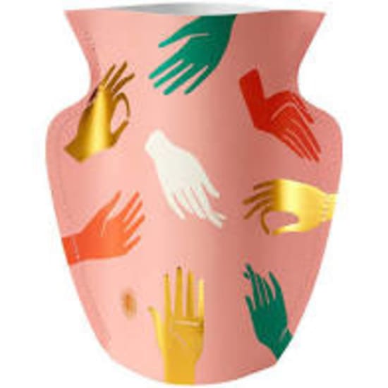 Paper Vase Hamsa Pink - Standard