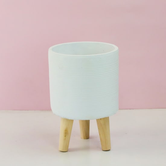 White Tripod Planter - Medium - Standard