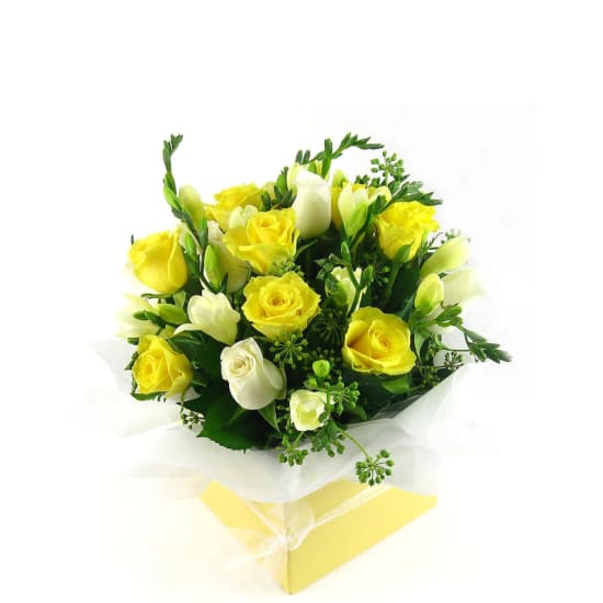 Roses and Freesias boxed - Standard