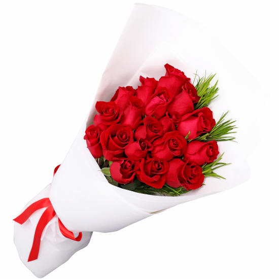 Valentine's 18 Rose Bouquet - 18 Roses