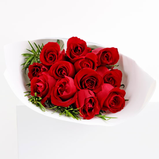 12 Red Roses - 12 Roses (One Dozen)