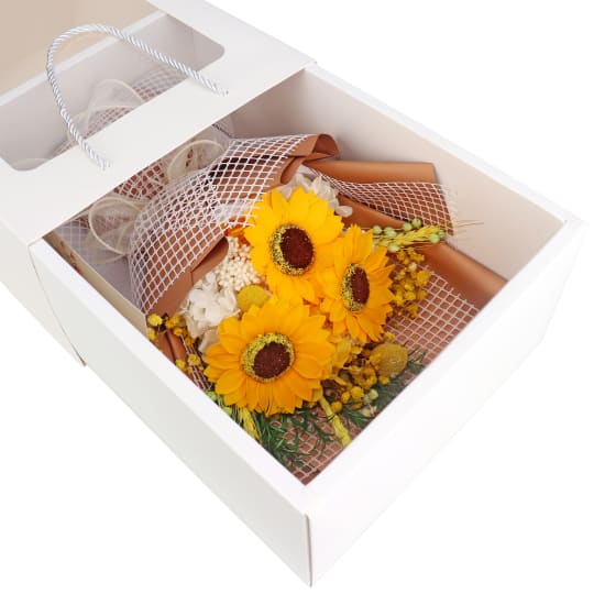 Yellow Preserved Posy - Standard