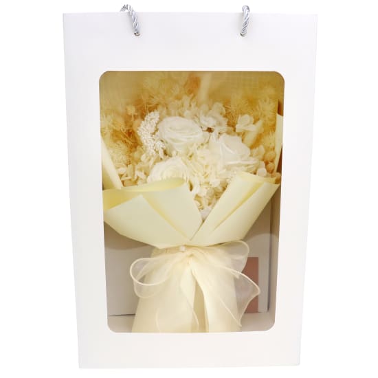 White Preserved Posy - Standard