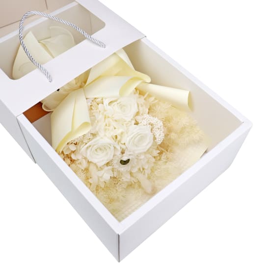 White Preserved Posy - Standard