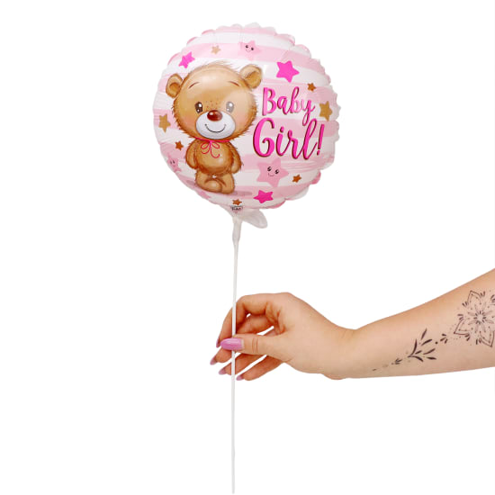 Its A Girl Balloon Pick  - Standard