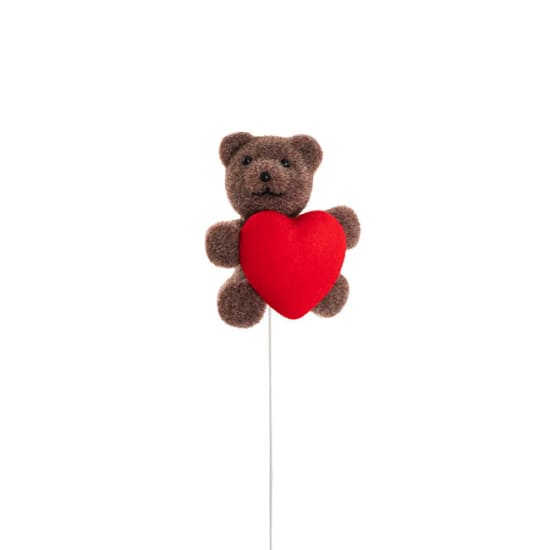 Teddy Bear With Heart Pick  - Standard