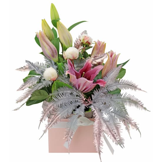 Platinum Blush Metallic Posy Box - Standard