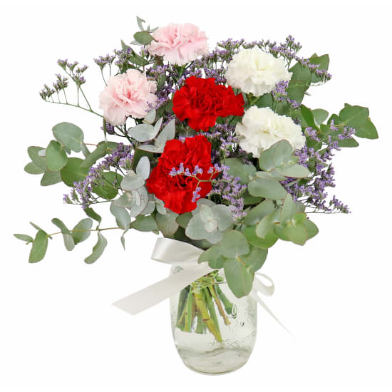Three Blossom Flower Vase Arrangement - Deluxe