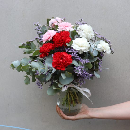 Three Blossom Flower Vase Arrangement - Premium (view 4 of 4)