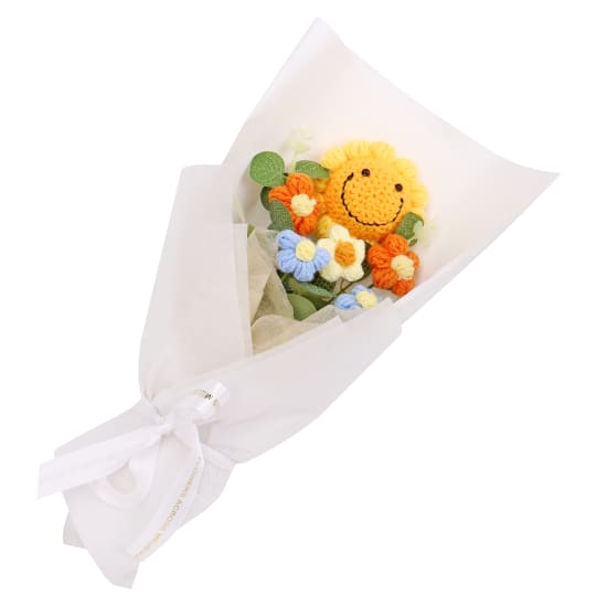 Smiley Sunflower Crochet Bouquet - Standard