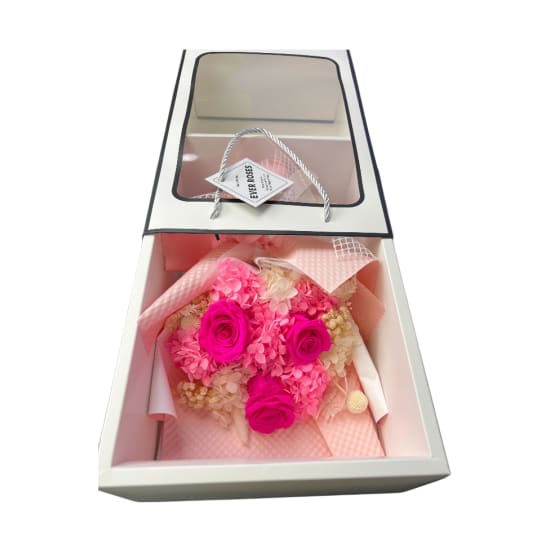 Preserved Hot Pink Posy - Standard
