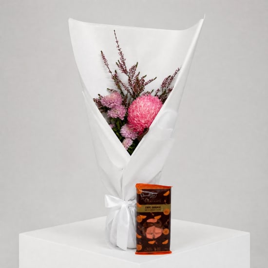 Daily Bouquet - Pink glow with orange chocolate - Standard