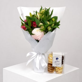 Daily Bouquet - Blush bloom and biscuit cheers