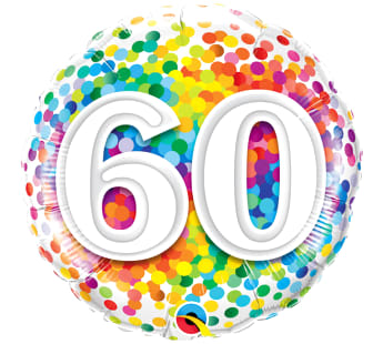 60th Colourful Confetti Balloon