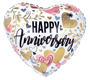 Anniversary Metallic Hearts Balloon
