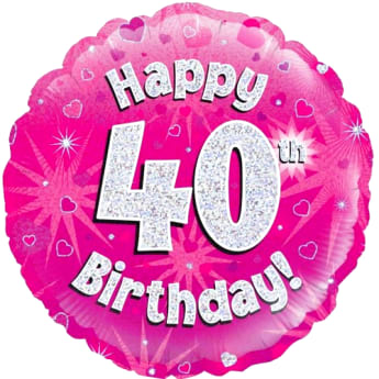 40th Pink Birthday Balloon