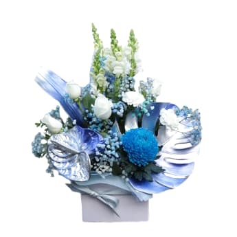 Azure Lustre Blue Flower Box Arrangement