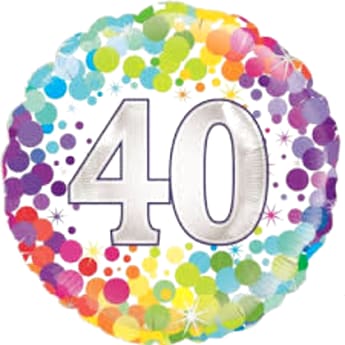 40th Colourful Confetti Balloon