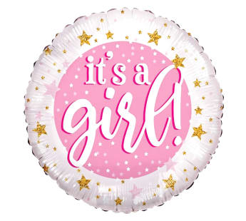 Its A Girl Pink Gold Stars