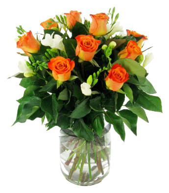 Roses And Freesias Vase