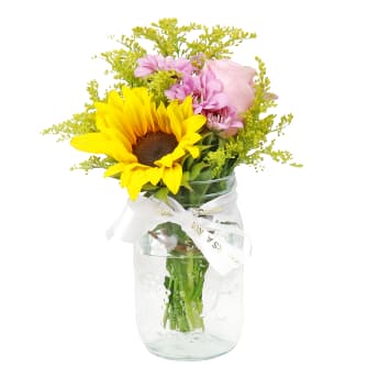Pocket Full Of Pink Sunshine Mason Jar Vase