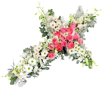 Hearts May Heal Cross Wreath