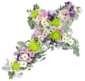Pastel Farewell Flower Cross